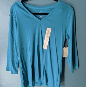 St. John's Bay 3/4 sleeve t-shirt NWT